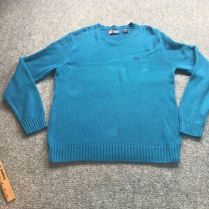 Chaps Sweater Men L Teal Preppy Classic Minimalist Office Coastal‎ Layering Work